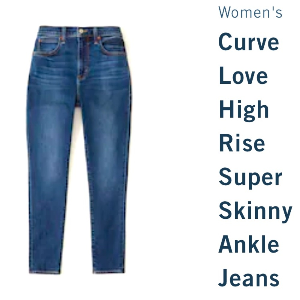 A&F Curve Love High Rise Super Skinny Ankle Jeans
